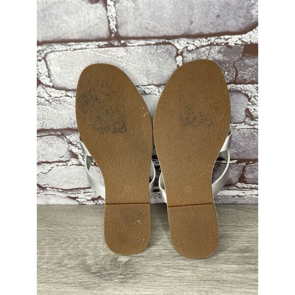 Madewell Boardwalk Silver Metallic Leather Thong Sandals Women’s Sz 6.5M US/37EU - Picture 15 of 16